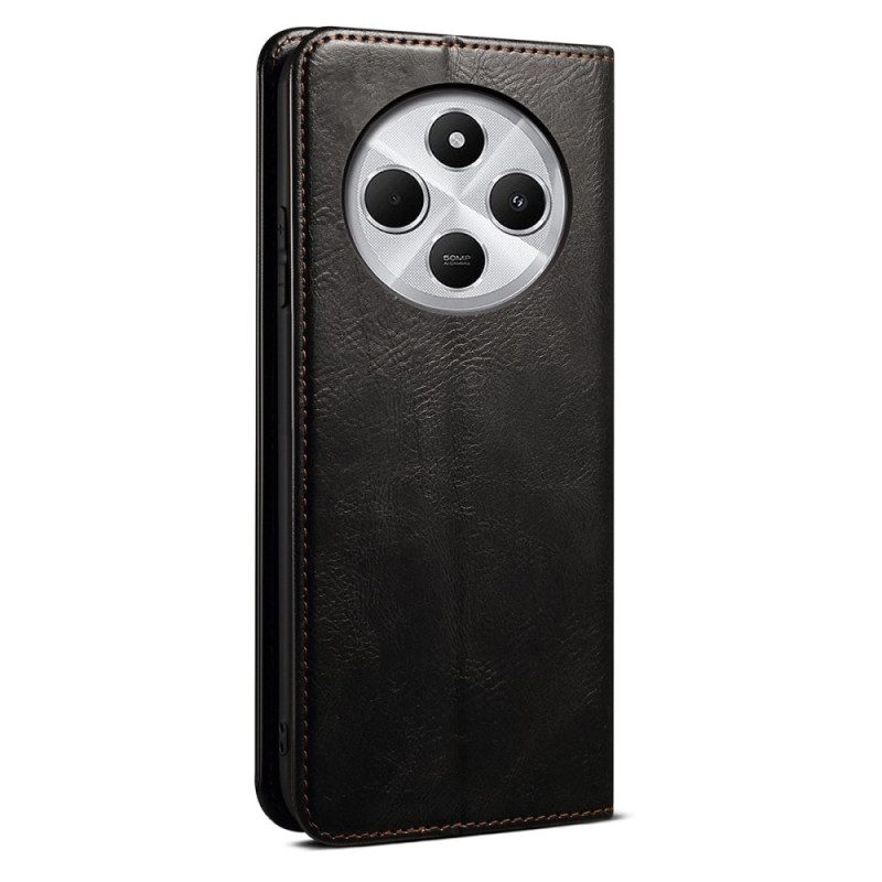 Flip Case Poco C75 Kunstleder-wachs