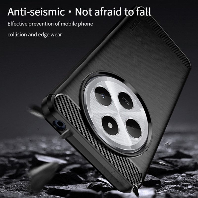 Hülle Poco C75 Handyhülle Gebürstete Kohlefaser Mofi