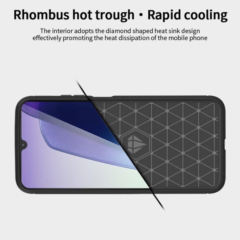 Hülle Poco C75 Handyhülle Gebürstete Kohlefaser Mofi