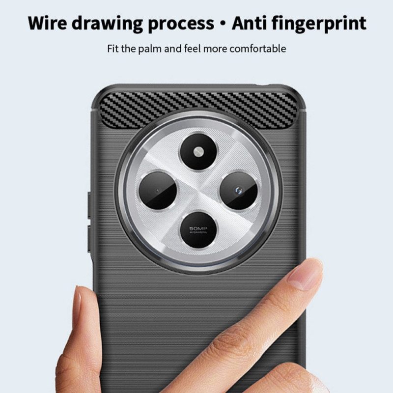 Hülle Poco C75 Handyhülle Gebürstete Kohlefaser Mofi