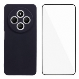 Hülle Poco C75 Silikon Mit Displayschutzfolie Aus Gehärtetem Glas