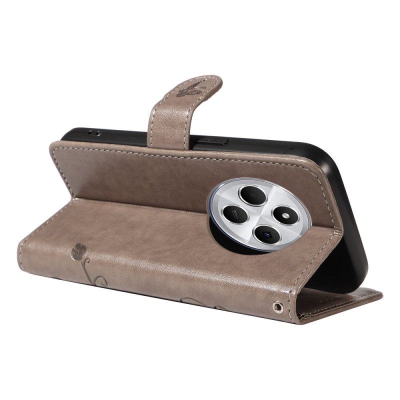 Lederhüllen Für Poco C75 Blumenmuster Mit Riemen