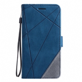 Lederhüllen Poco C75 Geometrisches Muster Mit Riemen