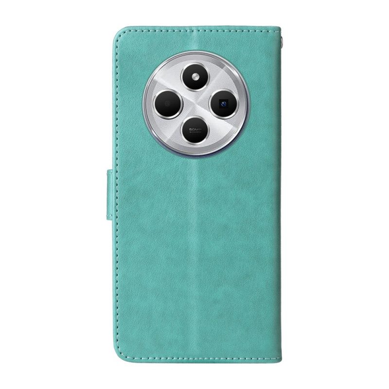 Lederhüllen Poco C75 Handyhülle Blumen Und Schmetterlinge Mit Lanyard