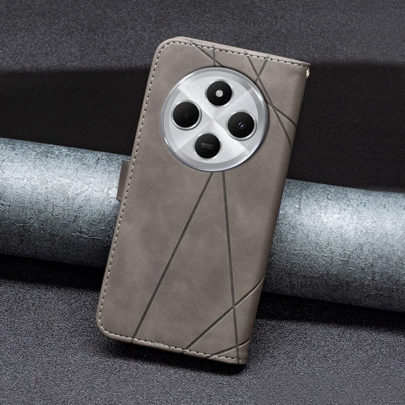 Lederhüllen Poco C75 Handyhülle Geometrisches Binfen Color