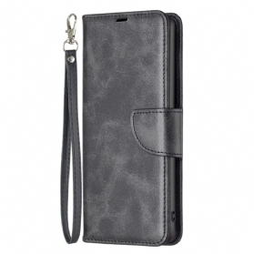 Lederhüllen Poco C75 Handyhülle Glatte Textur Mit Riemen