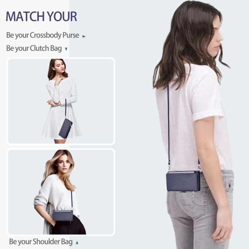 Lederhüllen Poco C75 Handyhülle Münzgeldbörse Mit Trageriemen Und Schulterriemen