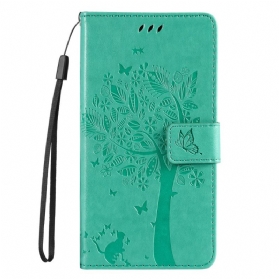 Lederhüllen Poco C75 Katze Und Baum Mit Riemen