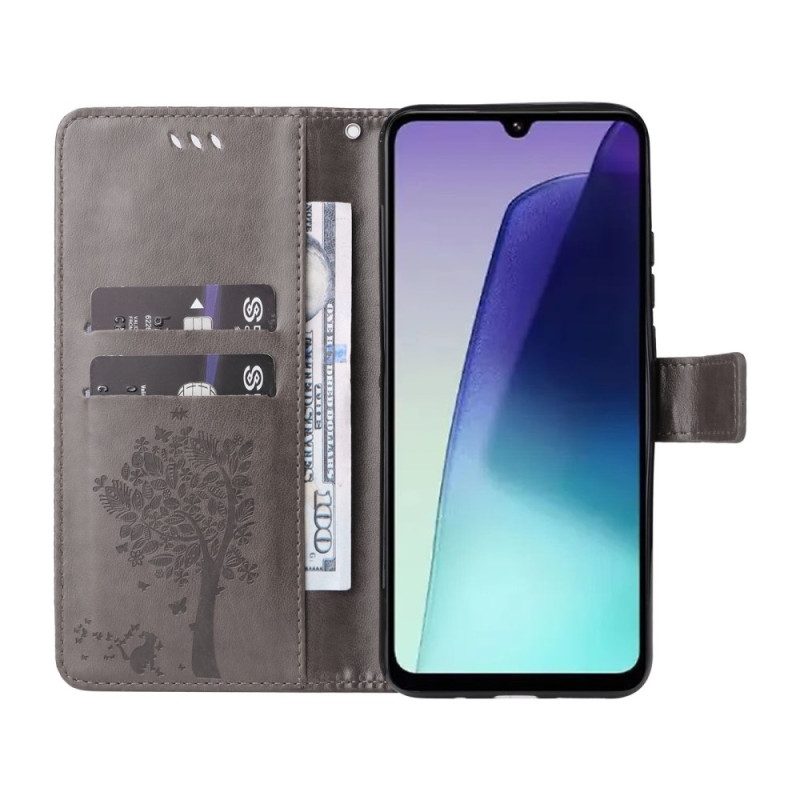 Lederhüllen Poco C75 Katze Und Baum Mit Riemen