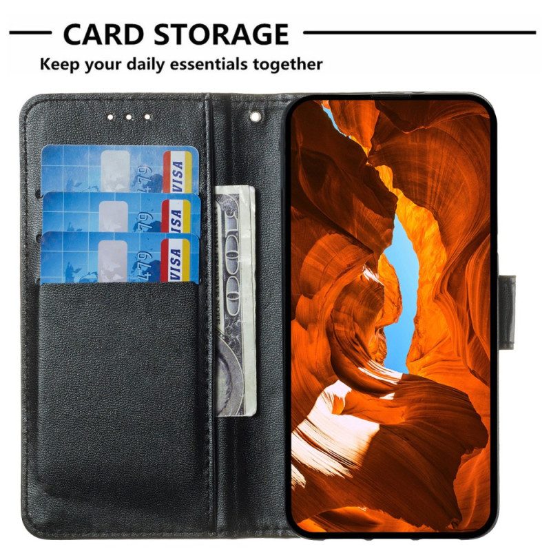 Lederhüllen Poco C75 Kunstlederriemen Mit Goldenen Rosen