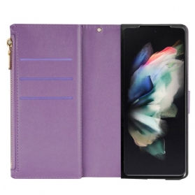 Lederhüllen Für Samsung Galaxy Z Fold 4 Ultra-pailletten Mit Riemen