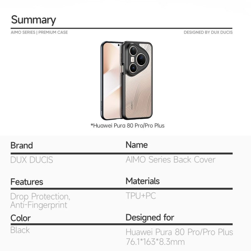 Hülle Huawei Pura 80 Pro Handyhülle Aimo Serie Dux Ducis