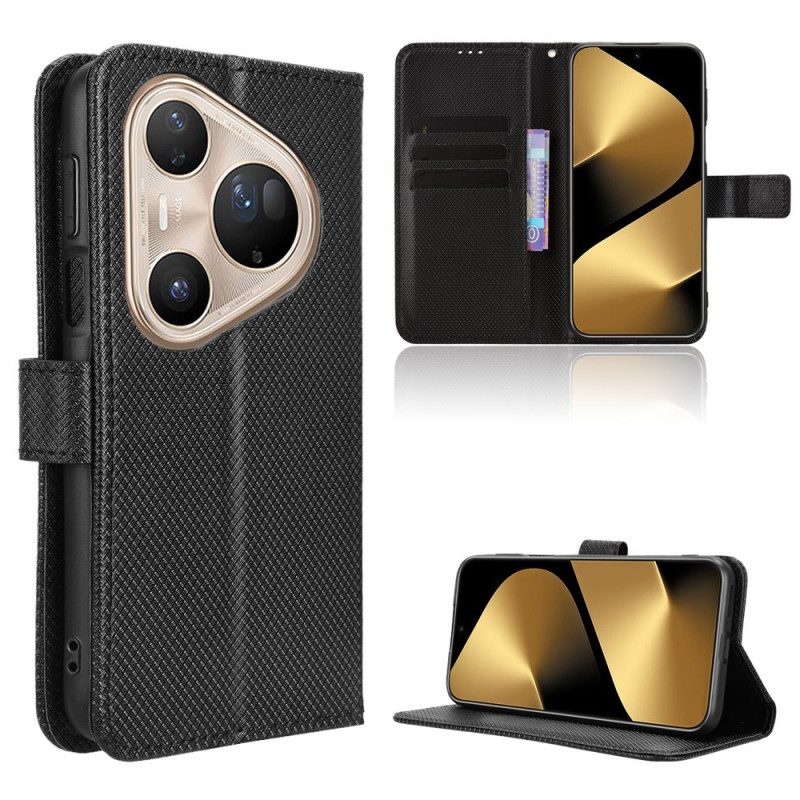 Lederhüllen Huawei Pura 80 Pro Handyhülle Diamantstruktur