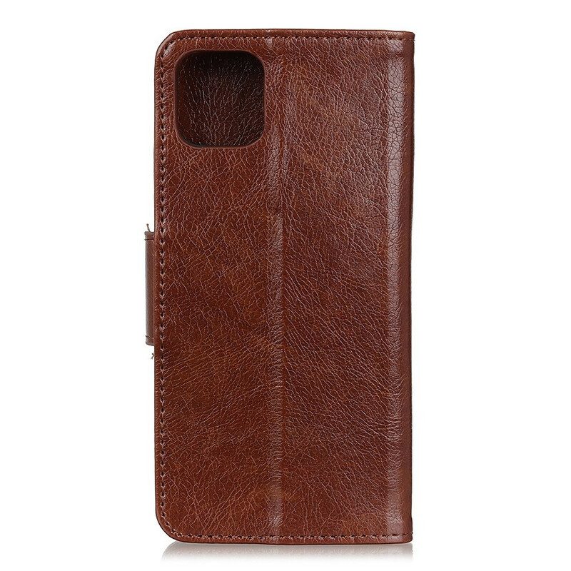 Flip Case Für Samsung Galaxy A41 Gespaltenes Nappaleder