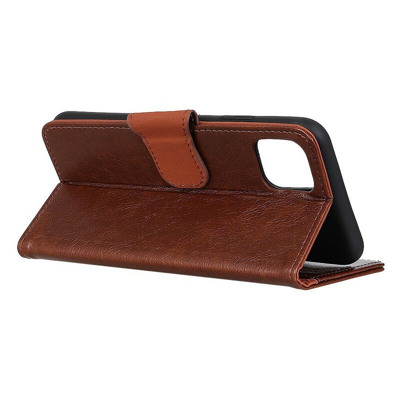 Flip Case Für Samsung Galaxy A41 Gespaltenes Nappaleder
