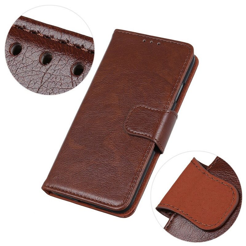 Flip Case Für Samsung Galaxy A41 Gespaltenes Nappaleder