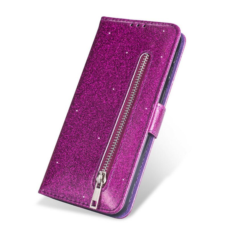 Flip Case Für Samsung Galaxy A41 Glitzer-geldbörse