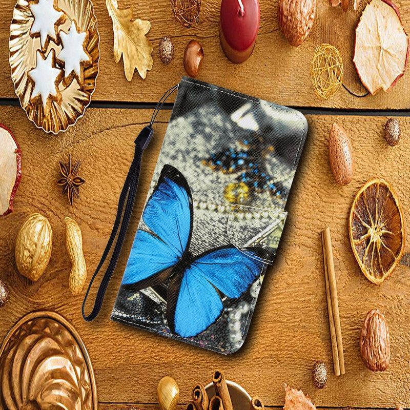 Flip Case Für Samsung Galaxy A41 Mit Kordel Variationen Von Schmetterlingsriemen