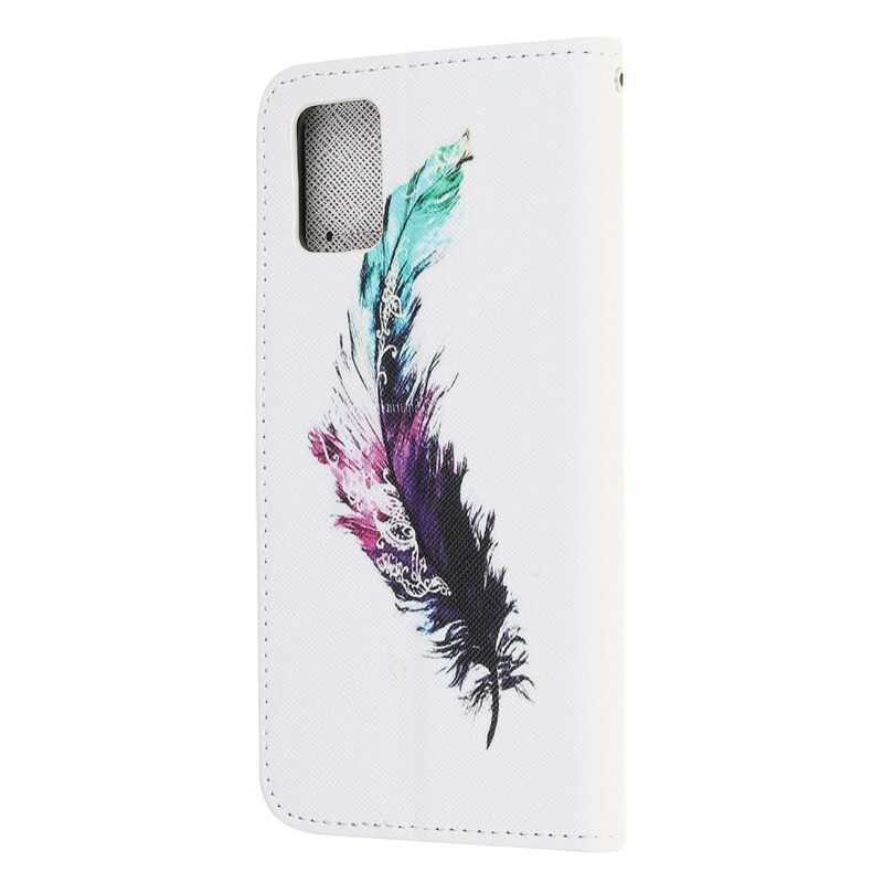 Lederhüllen Für Samsung Galaxy A41 Mit Kordel Feder Mit Lanyard