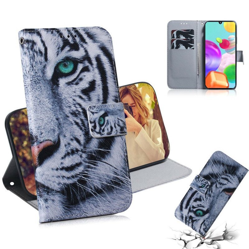 Lederhüllen Für Samsung Galaxy A41 Tigergesicht