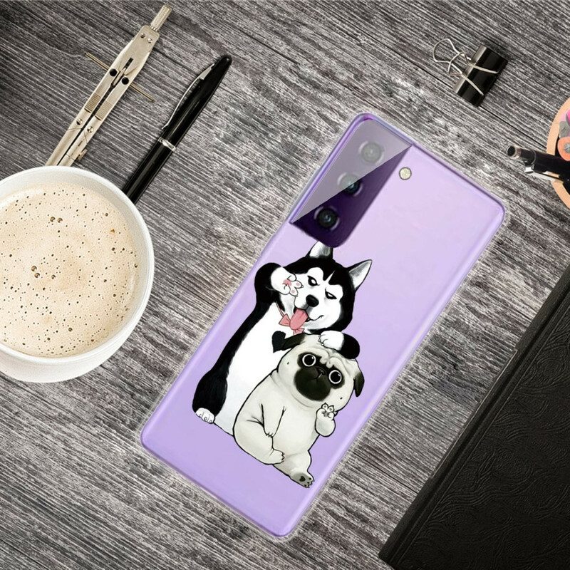 Handyhülle Für Samsung Galaxy S21 5G Lustige Hunde