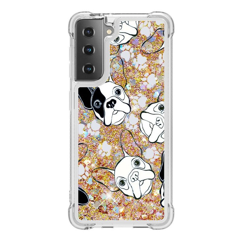 Hülle Für Samsung Galaxy S21 5G Herr Hund Pailletten