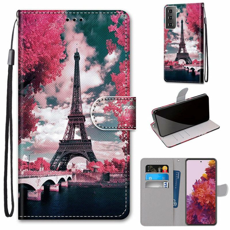 Lederhüllen Für Samsung Galaxy S21 5G Paris In Voller Blüte