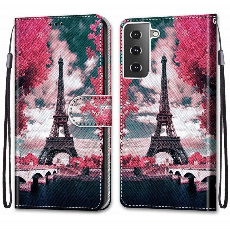 Lederhüllen Für Samsung Galaxy S21 5G Paris In Voller Blüte