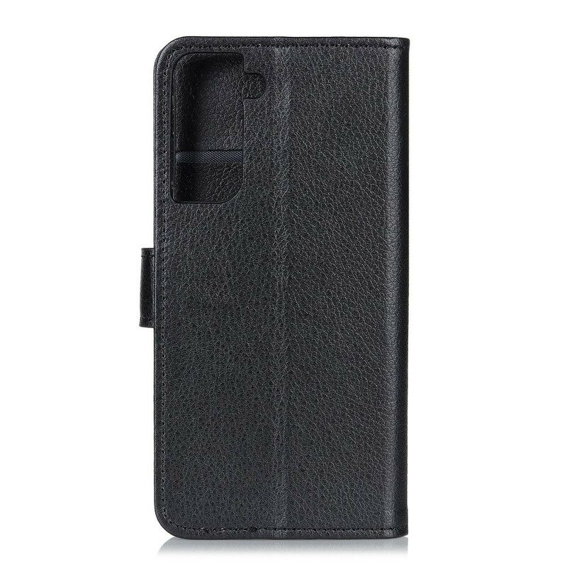 Lederhüllen Für Samsung Galaxy S21 5G Traditionelles Litschi-kunstleder