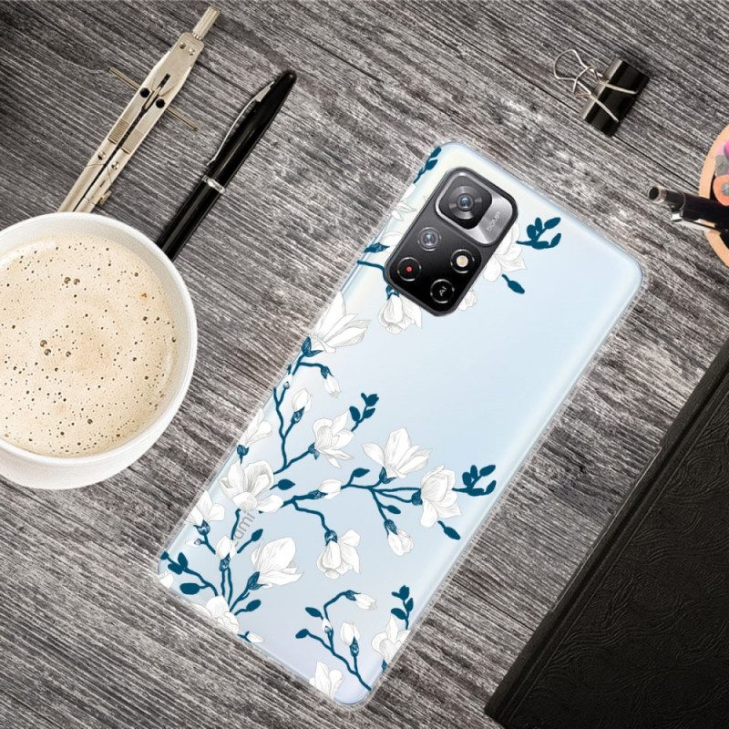 Handyhülle Für Poco M4 Pro 5G Weiße Blumen
