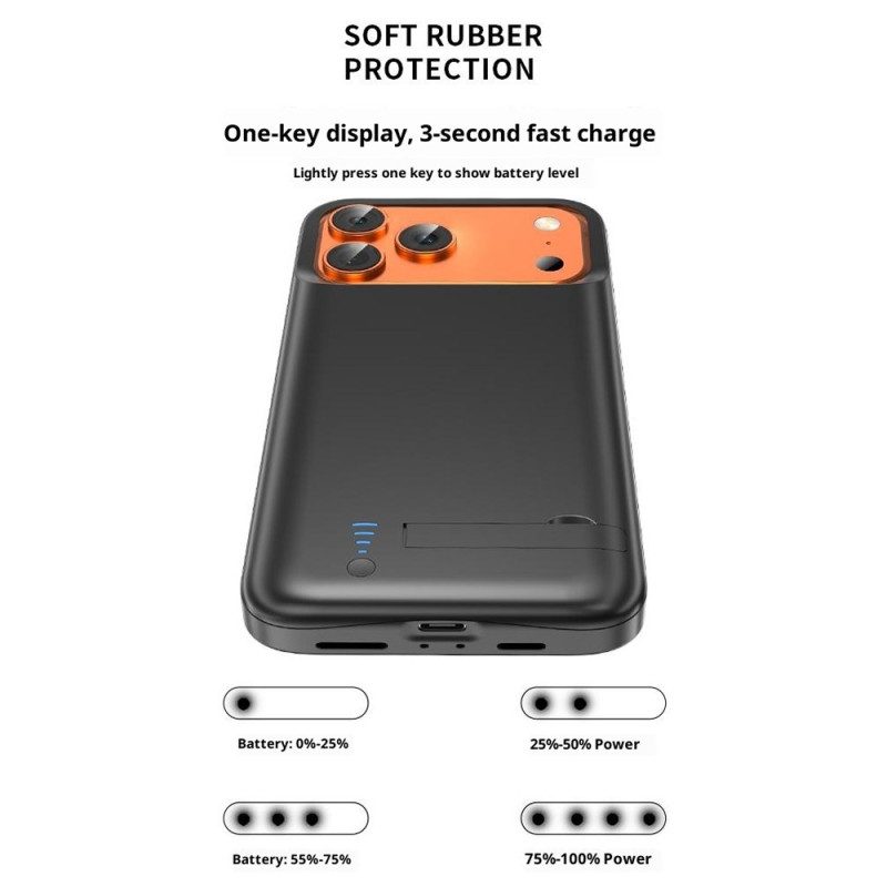 Externe Akkuhülle Mit 5000 Mah Für iPhone 17 Pro Mit Integriertem Ständer