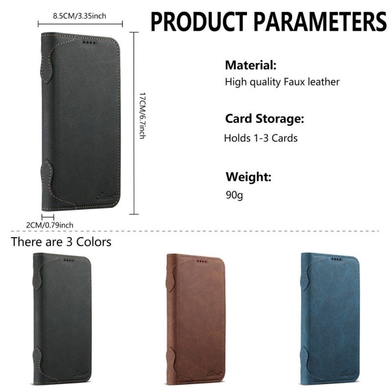 Flip Case Für iPhone 17 Pro Magsafe-kompatibles Litschi-leder