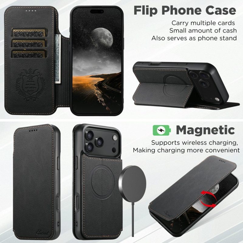 Flip Case Für iPhone 17 Pro Magsafe Kompatibles Vintage-design