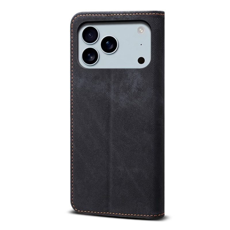 Flip Case iPhone 17 Pro Handyhülle Denim-gewebe