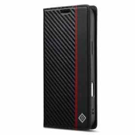 Flip Case iPhone 17 Pro Handyhülle Lc.imeeke Carbonfaser