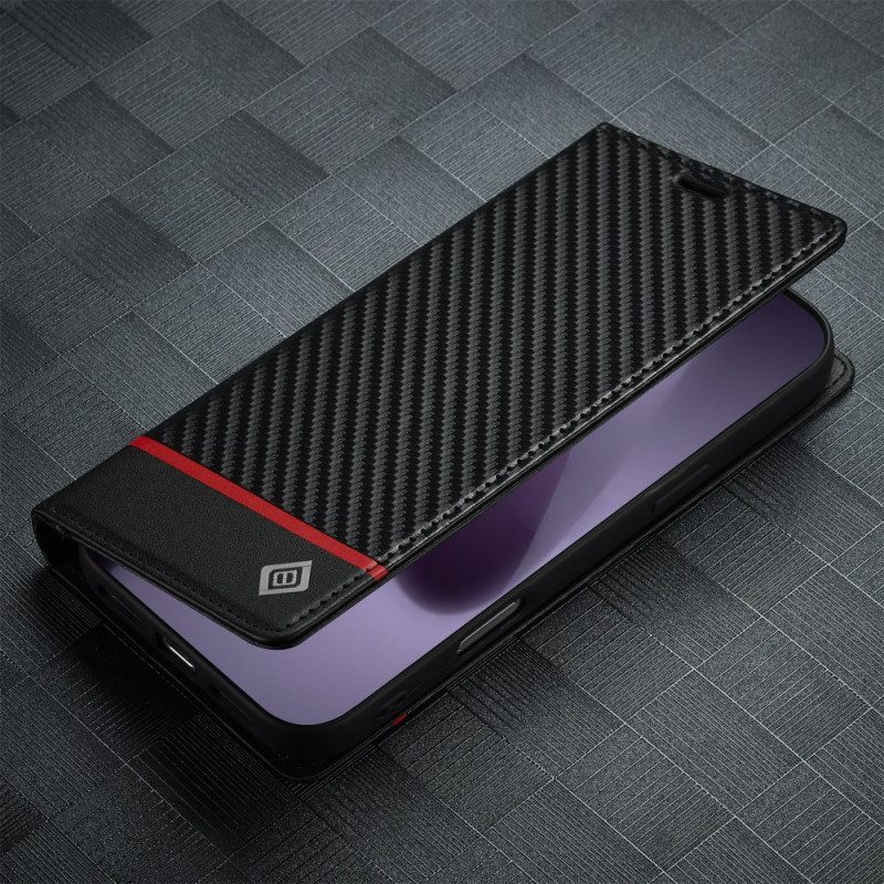 Flip Case iPhone 17 Pro Handyhülle Lc.imeeke Carbonfaser