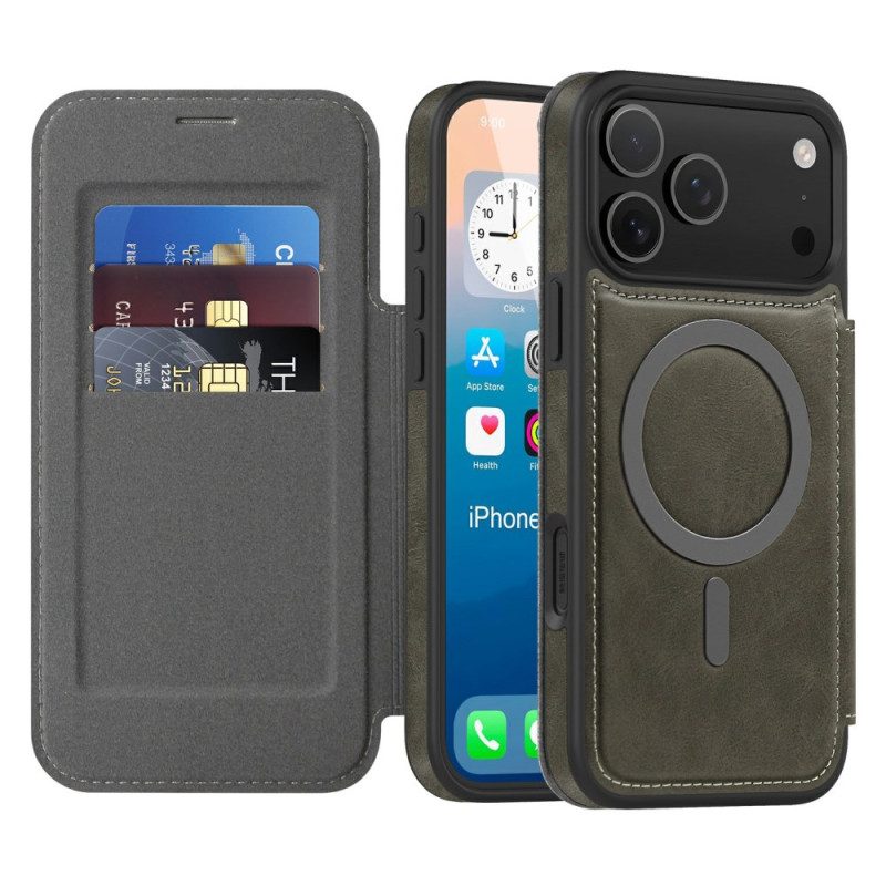 Flip Case iPhone 17 Pro Handyhülle Magsafe-kompatibler Rfid-kartenhalter