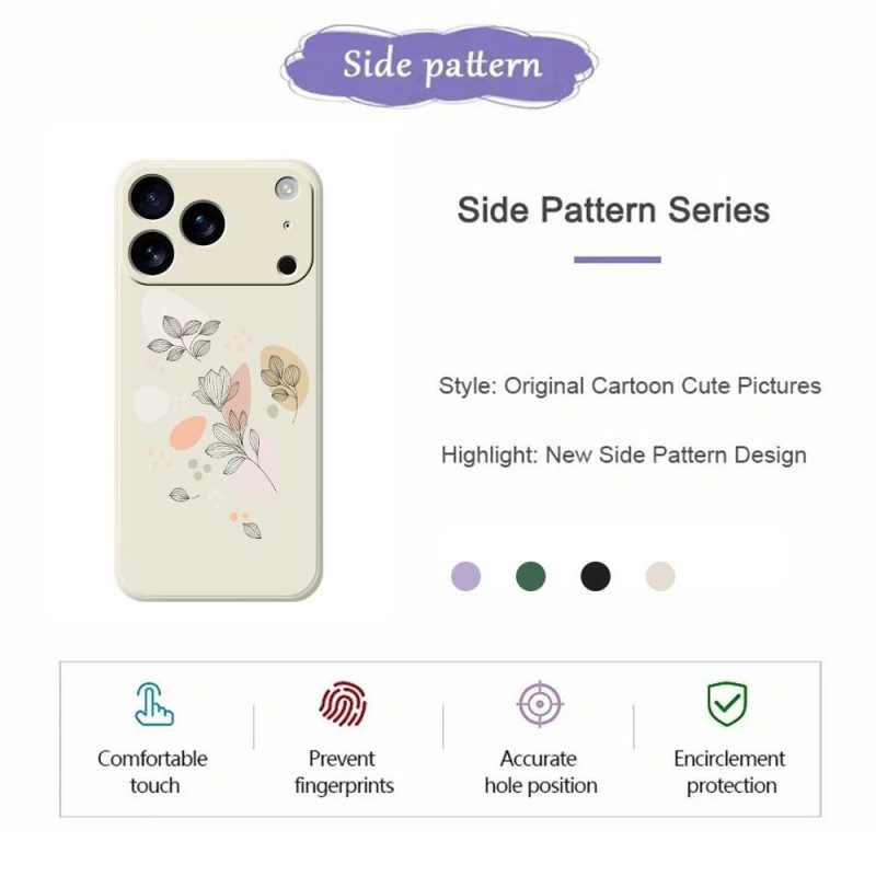 Hülle Für iPhone 17 Pro Flüssigsilikon-blätter