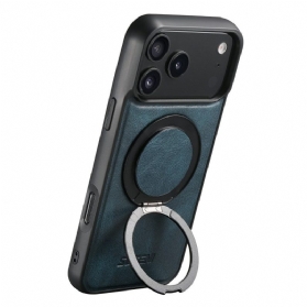 Hülle Für iPhone 17 Pro Magsafe-kompatibles Modell In Gewachster Lederoptik Mit Drehbarer Halterung