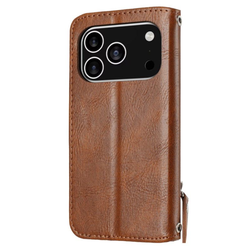 Lederhüllen Für iPhone 17 Pro Retro-riemendesign