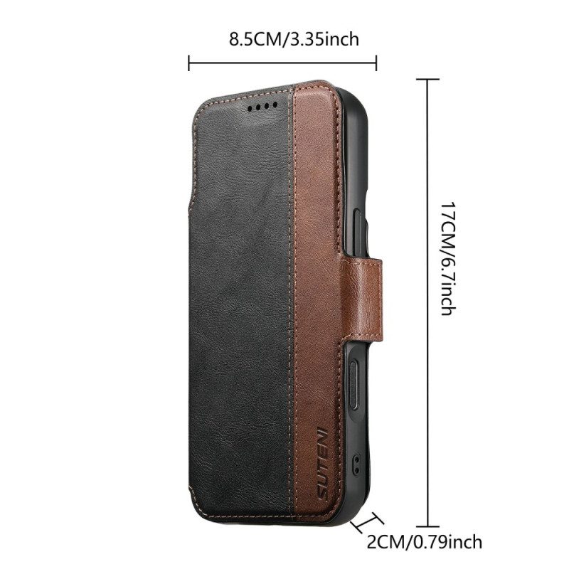 Lederhüllen iPhone 17 Pro Handyhülle Magsafe Zweifarbige Abnehmbare Hülle