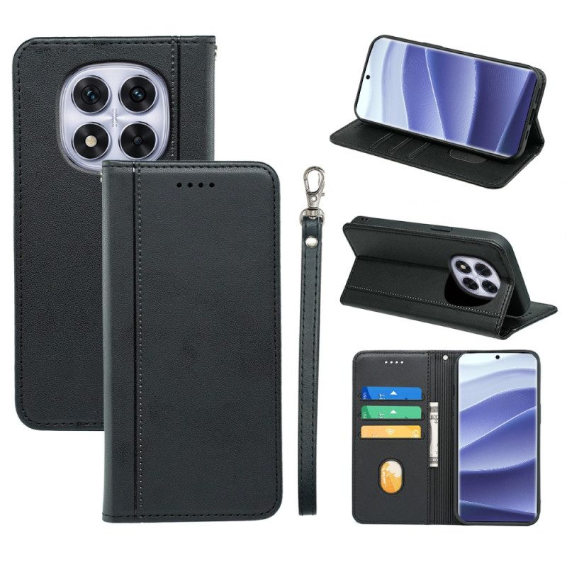 Flip Case Für Xiaomi Redmi Note 14 Pro 4g Ziernähte Und Riemen