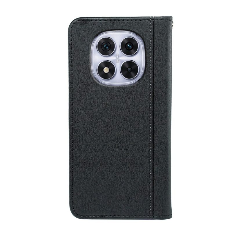 Flip Case Für Xiaomi Redmi Note 14 Pro 4g Ziernähte Und Riemen