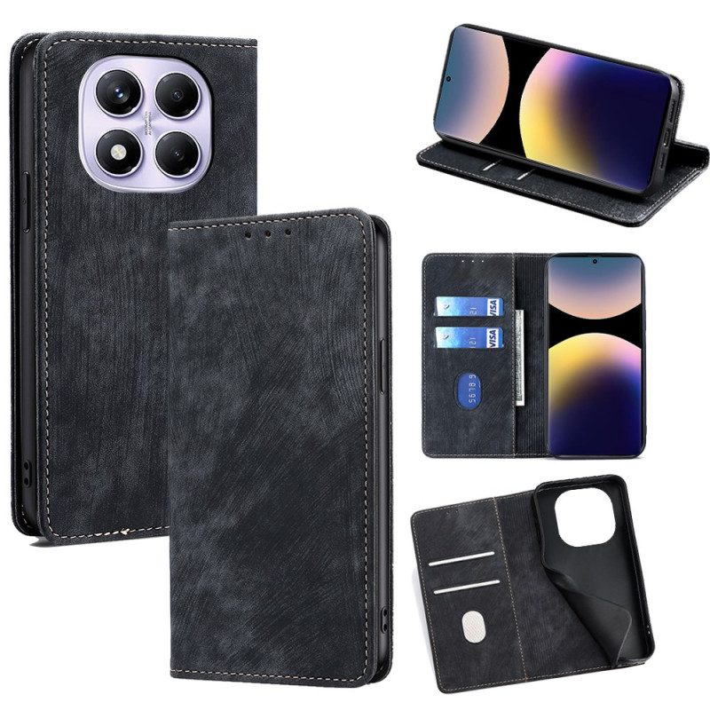 Flip Case Xiaomi Redmi Note 14 Pro 4g Rfid-geldbörse In Wildlederoptik