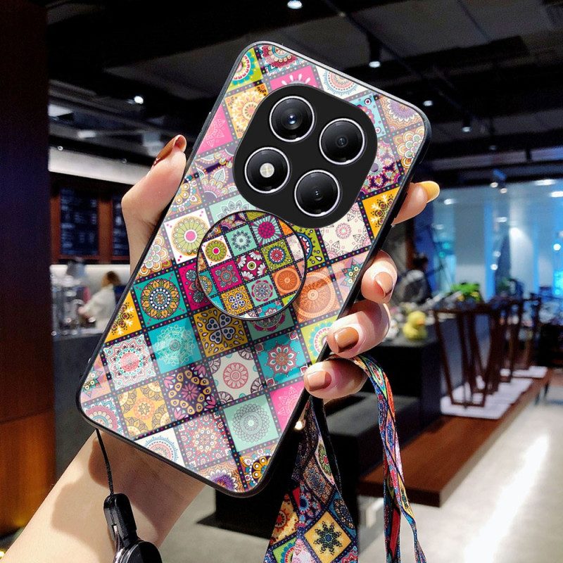 Hülle Xiaomi Redmi Note 14 Pro 4g Handyhülle Ständer Und Tragegurt Mit Patchwork-muster