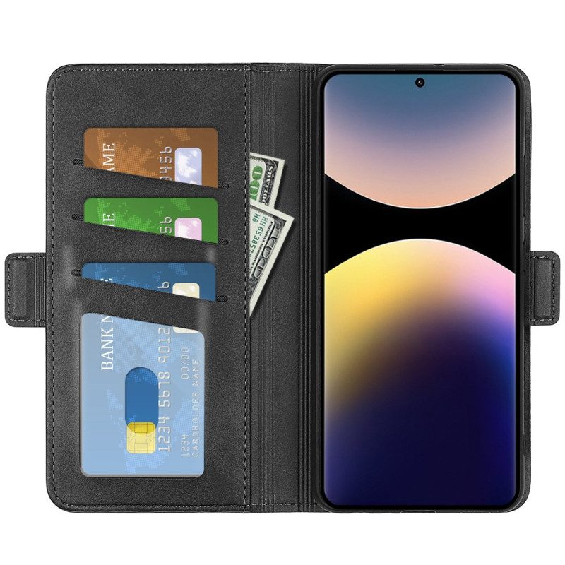 Lederhüllen Für Xiaomi Redmi Note 14 Pro 4g Doppelverschluss