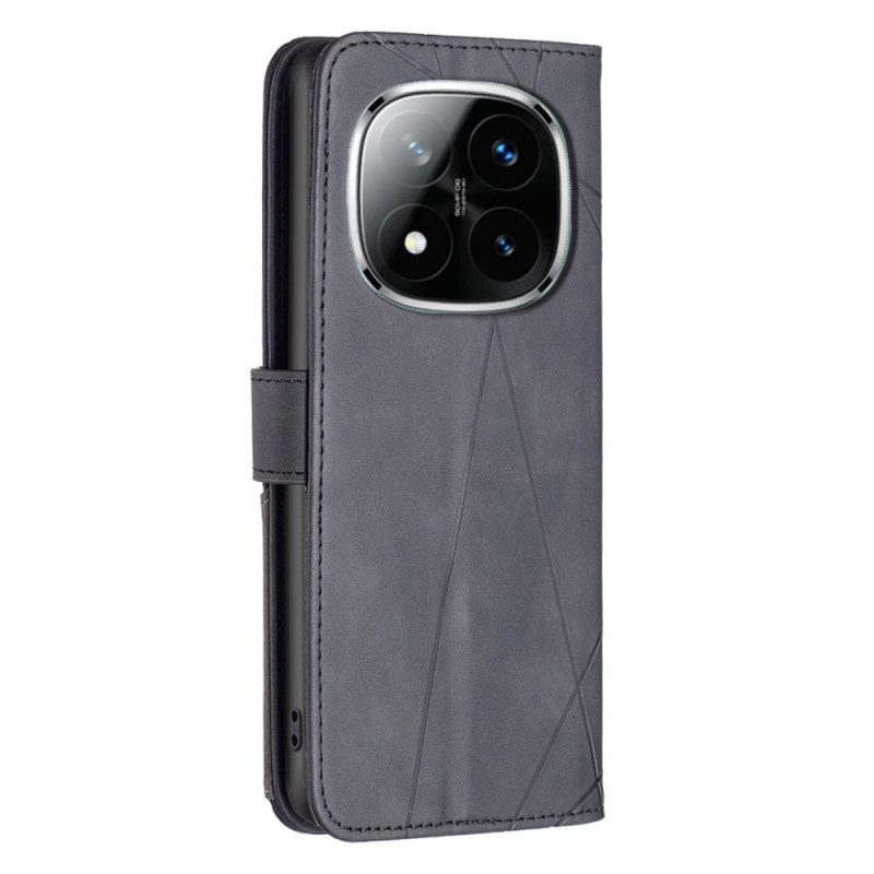 Lederhüllen Für Xiaomi Redmi Note 14 Pro 4g Geometrisches Binfen Color