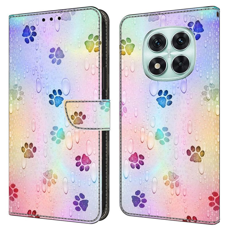 Lederhüllen Für Xiaomi Redmi Note 14 Pro 4g Katzenpfotenabdrücke