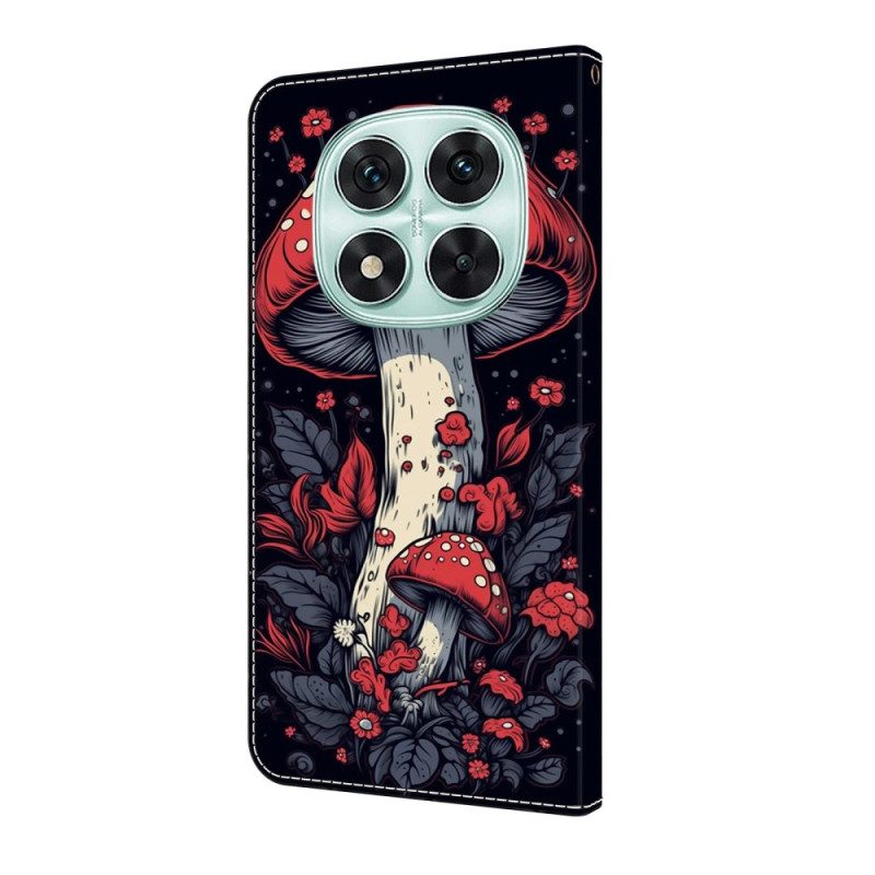 Lederhüllen Für Xiaomi Redmi Note 14 Pro 4g Roter Pilz