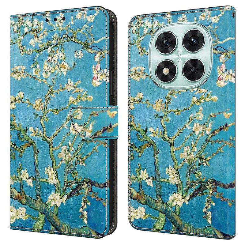 Lederhüllen Für Xiaomi Redmi Note 14 Pro 4g Weiße Zweige